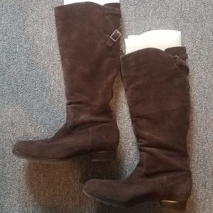 NEW Calvin Klein Brown Suede Boots zippers